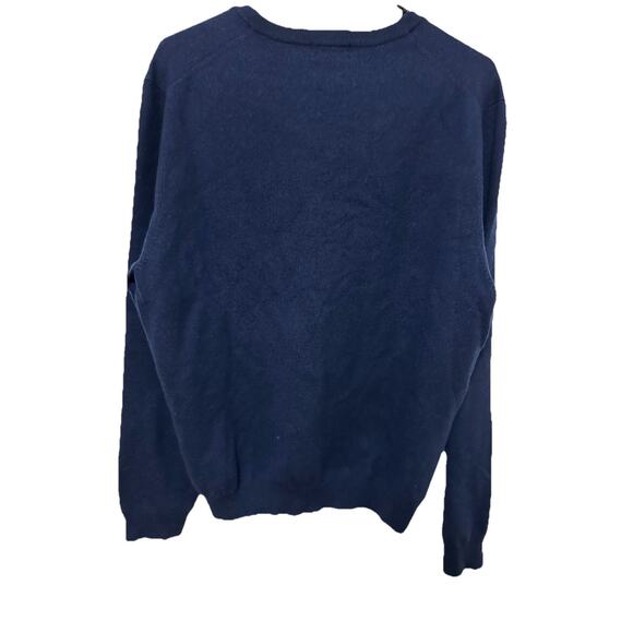 BROOKS BROTHERS 346 Extra Fine Merino Wool Navy Pullover Men’s Sweater Large - Picture 2 of 8